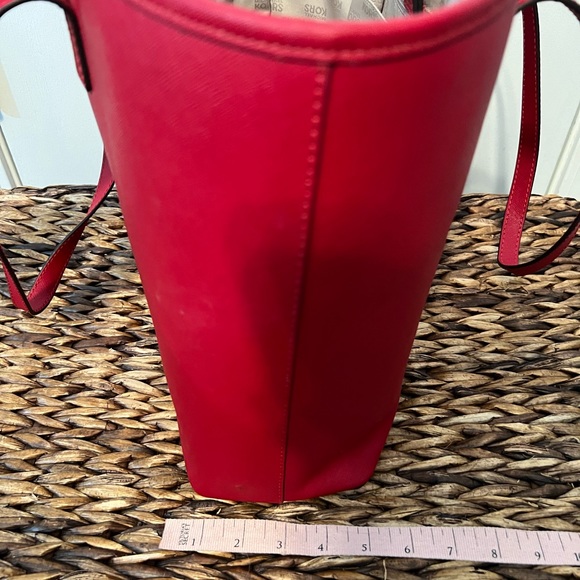 MICHAEL KORS Jet Set Travel Tote - Red Saffiano Leather - With Shopper ❤️ - Picture 9 of 15